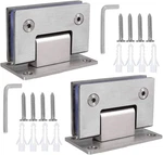 2PACK 90 Degree Shower Door Hinges, Heavy Duty Frameless Glass Stain. Fixed Price $33.50.