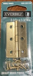 Everbilt 2" 1-3/16" Cabinet Chest Box Middle Hinges Bright Brass Finish Pack. Fixed Price $5.53.