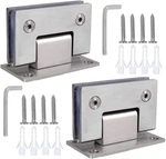 2PACK 90 Degree Shower Door Hinges, Heavy Duty Frameless Glass. Fixed Price $29.30.