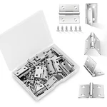 14 Sets Small Hinges With Screws, Stainless Steel Jewelry Box Silver. Fixed Price $12.89.