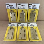 Lot Of Stanley Square Corner 3-1/2" Brass Door Hinge (69-0275) Satin. Fixed Price $14.99.
