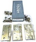 Omnia Pcs Solid Brass Door Hinges 4" X 965BB/4BT.3 Button Tip Nos. Fixed Price $94.88.