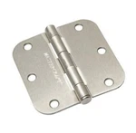 3-1/2" Satin Nickel Finish Door Hinges Pack, 5/8" Round, Removeable Pin. Fixed Price $12.98.