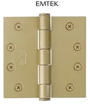 Emtek 92014 US4 Pair Of 4" X Square Steel Heavy Duty Hinges Satin Brass. Fixed Price $34.99.