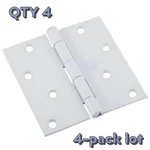 Nos 4-PACK Lot National Hardware N109-186 4" Door Hinge Square Corner White. Fixed Price $23.24.