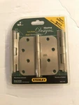 Stanley Solid Brass 4"X4" Door Hinges 3 Pack New Satin Nickel Finish 5/8" Radius. Fixed Price $12.99.