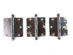 (3) National Mfg Brass Plated Steel Ball Top Tip 1/2" X Hinges Painted. Fixed Price $25.00.