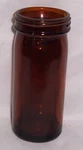 Vintage Brown Glass Medicine Bottle Round With Missing Screw-on Top 4.25" X 1.5". Fixed Price $12.99.