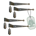Pack 4 Black Offset Strap Lift Pintle Hinge 11" X 2-5/8" Wrought Iron .... Fixed Price $175.11.