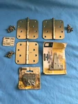 6 New Stanley 4 By Door, 3 Tee, & 2 Utility Hinges With Hardware. Fixed Price $11.00.