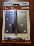 Gatehouse 4 Inch Polished Stainless Steel Square Corner Door Replacement Hinge. Fixed Price $10.99.