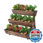 Pulijiaju 3-TIER Wooden Vertical Raised Garden Bed Legs Tiered Planter. Fixed Price $118.63.
