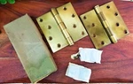 Stanley Steel Flat Button Tip Dull Brass Plated Butts 4" X Pair Vintage 241F. Fixed Price $10.36.