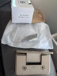 2 Pk Glass Warehouse Bath Shower Door Hinge Satin Brass GW-AC-H90-SB Scratch. Fixed Price $28.99.