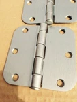 Lot Of 20 Satin Nickel Door Hinge 3.5" Round Corner 5/8" Radius Removable Pin. Fixed Price $19.00.