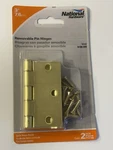 National Hardware 3 Door Hinge, Pack, Satin Brass, Square Edge, V512. Fixed Price $6.99.