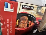 Kirkland Signature Enameled Cast Iron Oval French Oven 8 Quart With Lid. Fixed Price $70.00.