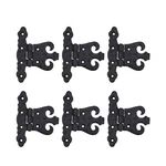 Black Strap Door Hinge 4.5" Wrought Iron Rust Resistant Flush Mount Set Of 6. Fixed Price $87.99.