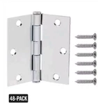 48 Everbilt 3-1/2 In. Square Radius Chrome Squeak-free Door Hinge. Fixed Price $57.66.