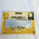 Vintage Stanley New 4 Inch Rust Resisting Strap Hinges CD900 US2C. Fixed Price $9.00.