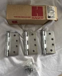 (3-PK) Hager Full Mortise Steel Hinge US26D Std Wt W/ Fasteners 4X4 Rcbb 1279. Fixed Price $51.92.