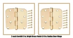 2 Each Everbilt 3 In. Bright Brass Finish 5/8 Radius Door Hinge New Sealed. Fixed Price $12.99.