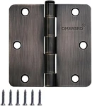 18 Pack Door Hinges, 3.5 X Inch Oil Rubbed Bronze For Wood 1/4'' Rad. Fixed Price $53.99.