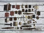 Vtg Antique Door Fence Gate Hinge Hardware Huge Lot Brass Steel 16 Lb Assortment. Fixed Price $80.00.