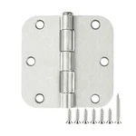 100 Pack Interior Door Hinges Brushed Nickel 3.5 Inch X 1/2" 5/8" Round Res.... Fixed Price $142.55.