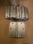 Lot Of 10-SATIN Nickel 3.5" X Radius Round Corner Interior Door Hinges. Fixed Price $29.99.