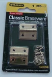 New Sealed Stanley Classic Brassware Solid 1" Broad Hinges 80-3200 CD5302. Fixed Price $9.99.