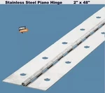 Stainless Steel Piano Hinge 2" X 48" Continuous Full Surface Non-removable Pin. Fixed Price $70.13.