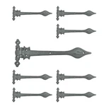 Black Wrought Iron Strap Door Hinge 11.25" Colonial Spear Tip Pack Of 8. Fixed Price $146.99.
