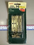 2 Pairs Of Large Heavy Duty Brainerd 3" Brass No Mortise Butt Hinges. Fixed Price $9.99.