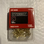 100 Pack 5/8 Cup Hooks Brass Plated. Fixed Price $8.25.