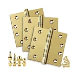 Door Hinges 4 X Solid Brass Ball Bearing Satin With Tips Set Of 3. Fixed Price $157.31.