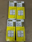 4 Sets Stanley 08-2100 Satin Brass Square Corner 3-1/2" Door Hinges With Screws. Fixed Price $27.00.