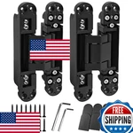 Anmiliy 7IN 2-PACK Hidden Door Hinges, 3D Adjustable, 180 Black Heavy-duty. Fixed Price $90.62.