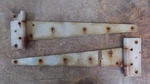 Huge Recycled Vintage Pair Iron Strap Hinge Suit Barn Door Gate 21" #3. Fixed Price $35.12.