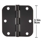 Pack Of 25 Door Hinge 3.5" X Rounded 5/8" Radius, Matte Black. Fixed Price $23.99.