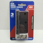 Ace Door Hinges Square Corner 3" Oil Rubbed Bronze #5019879 Pack. Fixed Price $19.75.