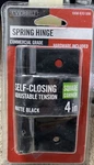 Everbilt 4 In. Matte Black Square Radius Spring Door Hinge. Fixed Price $21.95.