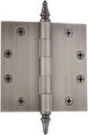 Grandeur 4.5" Heavy Duty Steeple Tip Door Hinge Antique Pewter Square 814591. Fixed Price $49.00.