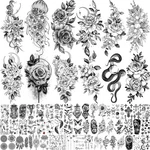 Bilizar 64 Sheets Long Lasting Flower Temporary Fake Tattoos For Women Arm Ne.... Fixed Price $12.99.