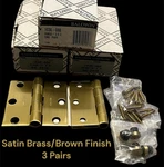 Baldwin 1030-060 3" X Hinge Satin Brass/brown Finish PAIRS(6 Total) Nos. Fixed Price $59.99.