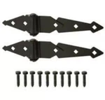 Two Pack (X2) 8" Strap Lg Sourcing Door Hinges Black. Fixed Price $24.99.