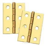 Stanley Solid Brass Miniature Medium Hinge 2" Long X 1-3/8" Open (pair). Fixed Price $13.99.