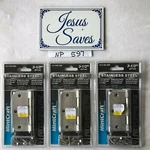 6- Stainless Steel 3 1/2" Door Hinges 5/8" Radius Corners Mintcraft NP597. Fixed Price $40.00.