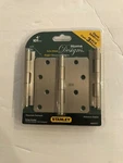 Stanley Solid Brass 4"X4" Door Hinges 3 Pack New Satin Nickel Finish 1/4" Radius. Fixed Price $12.99.
