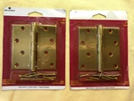 2 Brainerd 4 Solid Brass Door Hinge Satin Nickel 33001 New Old Stock. Fixed Price $19.99.